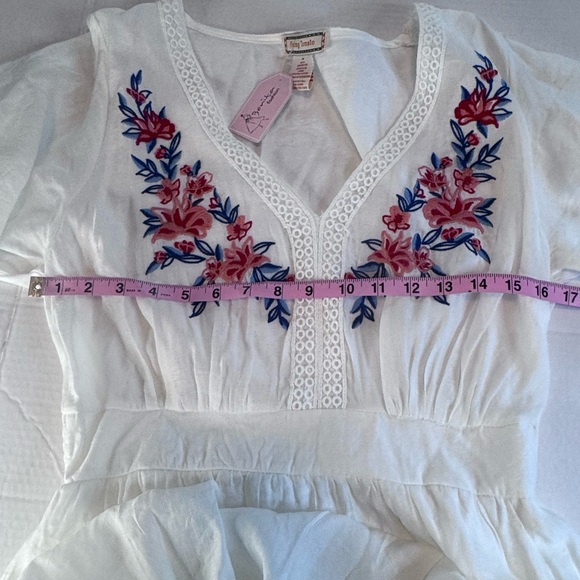 Flying Tomato Embroidered White Maxi Dress | Boho Cottagecore Floral Midi/Maxi - Picture 9 of 11